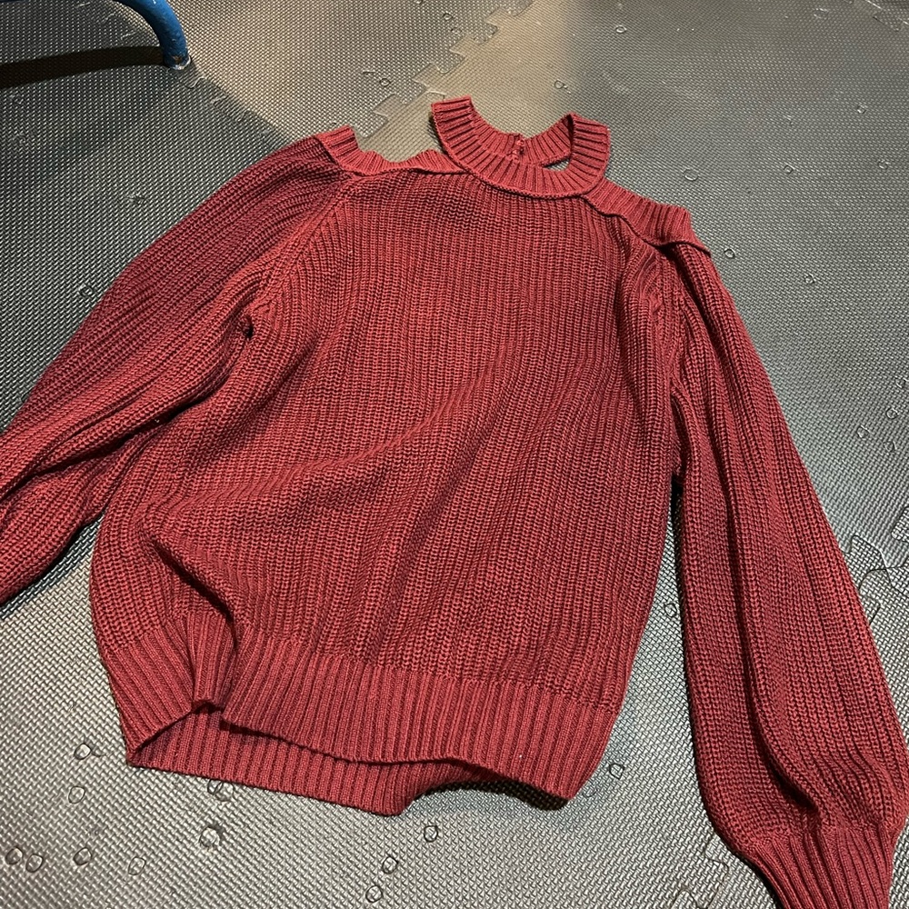 Cold shoulder sweater